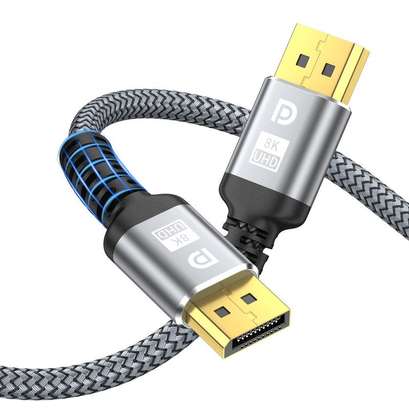 looyotul 8K DisplayPort Cable,DP 1.4 Cable 10ft(8K@60Hz,4K@144Hz,2K@240Hz) Support 32.4Gbps,Gold Plated Connector,High Refresh Rate for Gaming Monitor,HDR,FreeSync G-Sync,Graphics Card,PC - Image 1
